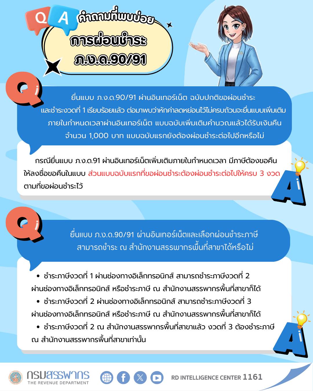 ไขข้อสงสัย กรณียื่นแบบและผ่อนชำระภาษี ภ.ง.ด.90/91 ผ่านอินเทอร์เน็ต ต่อมาพบว่ากรอกข้อมูลไม่ถูกต้อง จะแก้ไขแบบฯ และผ่อนชำระภาษีต่อได้หรือไม่