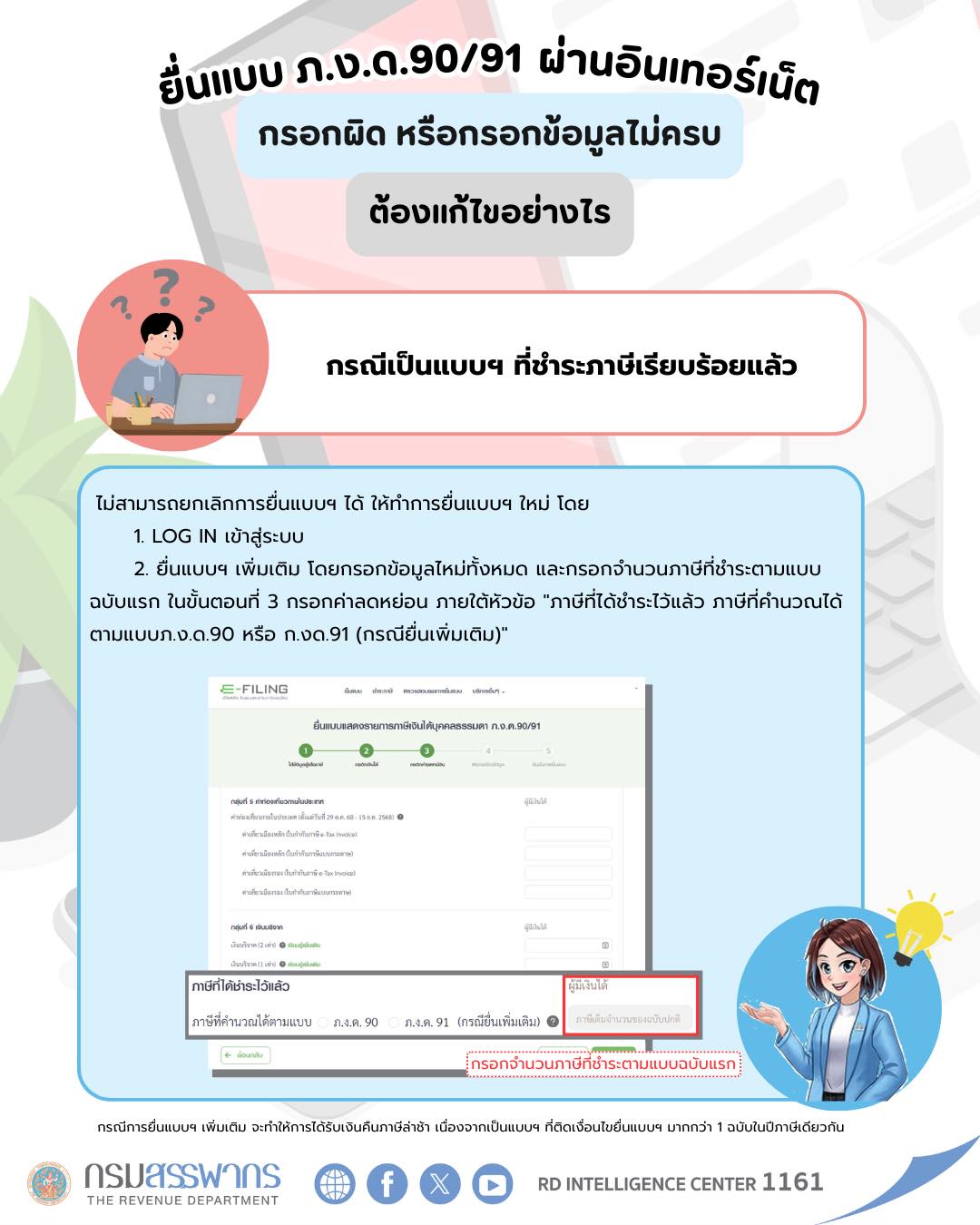 กรอกข้อมูลผิด แก้ไขอย่างไร ?